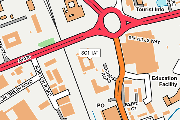 SG1 1AT map - OS OpenMap – Local (Ordnance Survey)