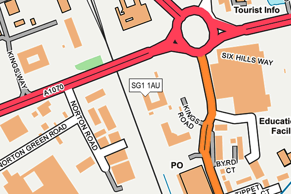 SG1 1AU map - OS OpenMap – Local (Ordnance Survey)