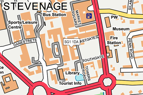 SG1 1DA map - OS OpenMap – Local (Ordnance Survey)