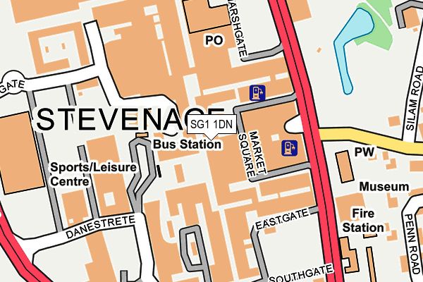 SG1 1DN map - OS OpenMap – Local (Ordnance Survey)