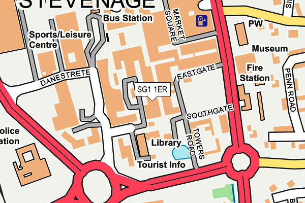 SG1 1ER map - OS OpenMap – Local (Ordnance Survey)