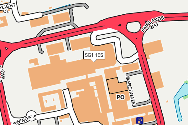 SG1 1ES map - OS OpenMap – Local (Ordnance Survey)