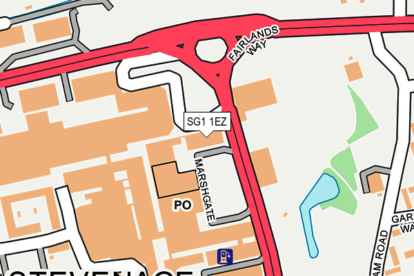 SG1 1EZ map - OS OpenMap – Local (Ordnance Survey)