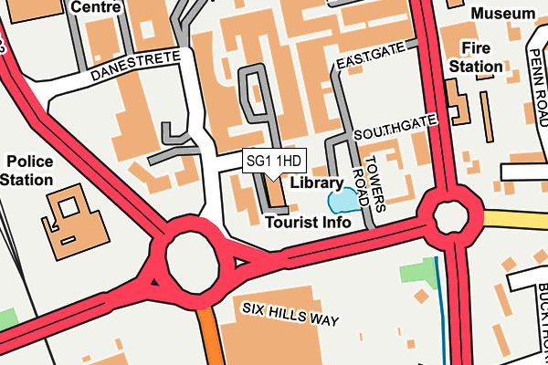 SG1 1HD map - OS OpenMap – Local (Ordnance Survey)