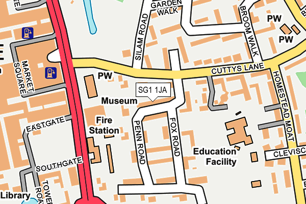 SG1 1JA map - OS OpenMap – Local (Ordnance Survey)