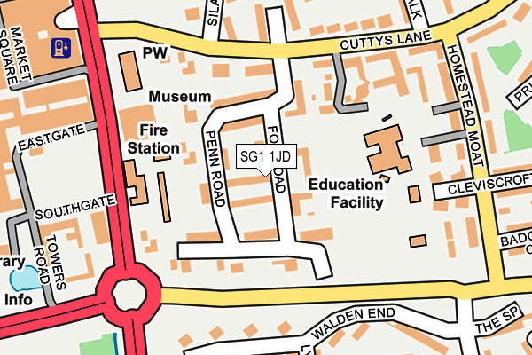 SG1 1JD map - OS OpenMap – Local (Ordnance Survey)