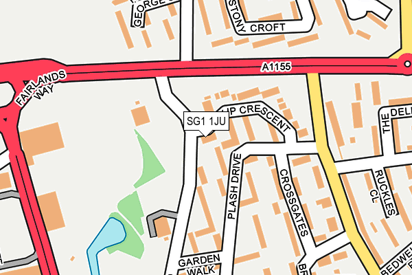 SG1 1JU map - OS OpenMap – Local (Ordnance Survey)