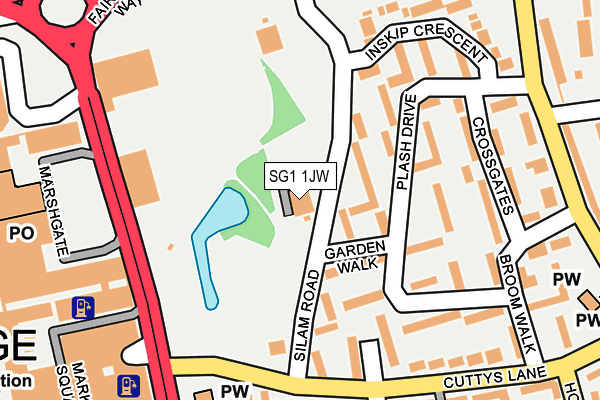 SG1 1JW map - OS OpenMap – Local (Ordnance Survey)
