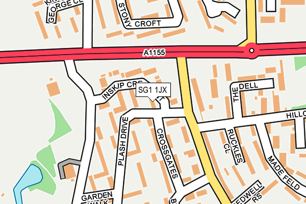 SG1 1JX map - OS OpenMap – Local (Ordnance Survey)