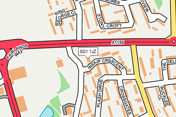 SG1 1JZ map - OS OpenMap – Local (Ordnance Survey)