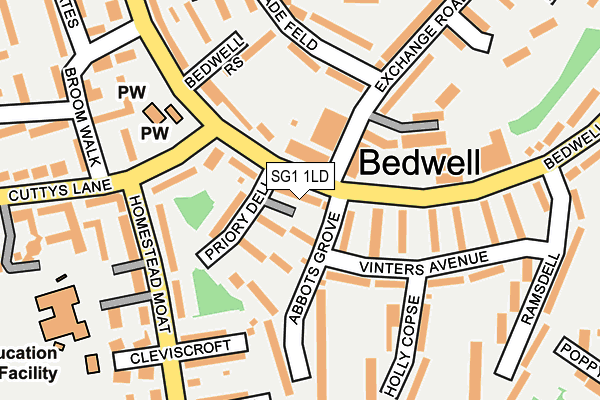 SG1 1LD map - OS OpenMap – Local (Ordnance Survey)