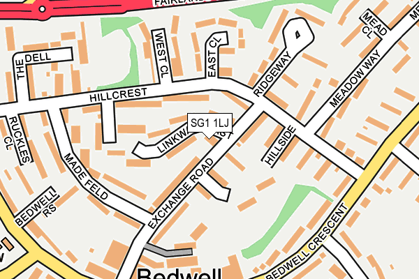 SG1 1LJ map - OS OpenMap – Local (Ordnance Survey)