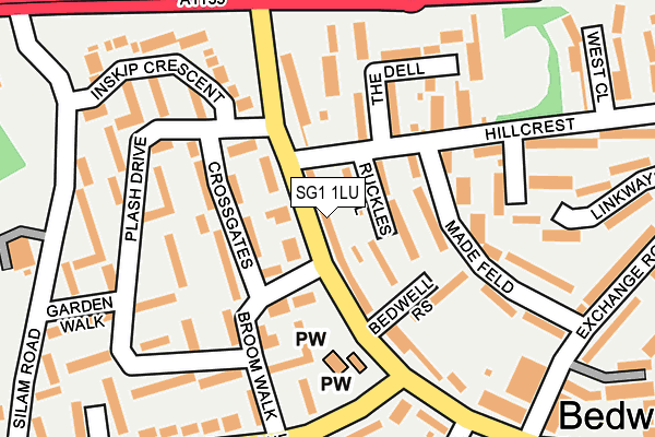 SG1 1LU map - OS OpenMap – Local (Ordnance Survey)