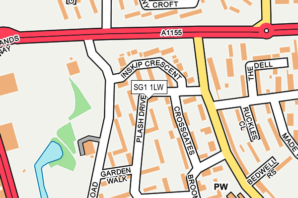 SG1 1LW map - OS OpenMap – Local (Ordnance Survey)