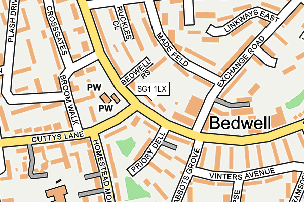 SG1 1LX map - OS OpenMap – Local (Ordnance Survey)