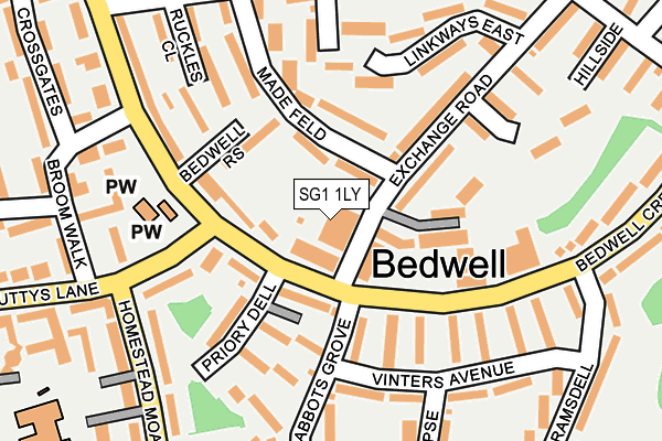 SG1 1LY map - OS OpenMap – Local (Ordnance Survey)