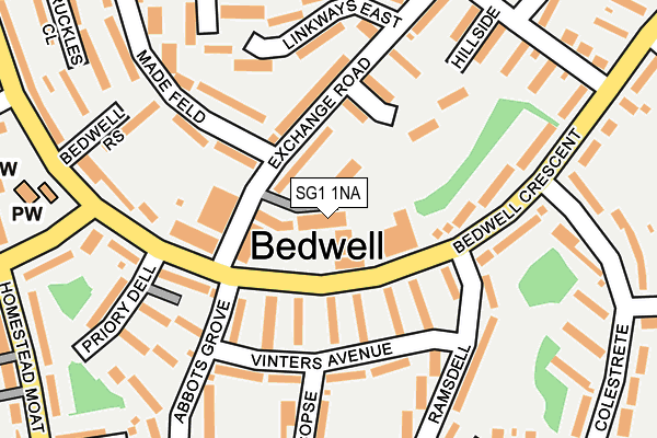 SG1 1NA map - OS OpenMap – Local (Ordnance Survey)