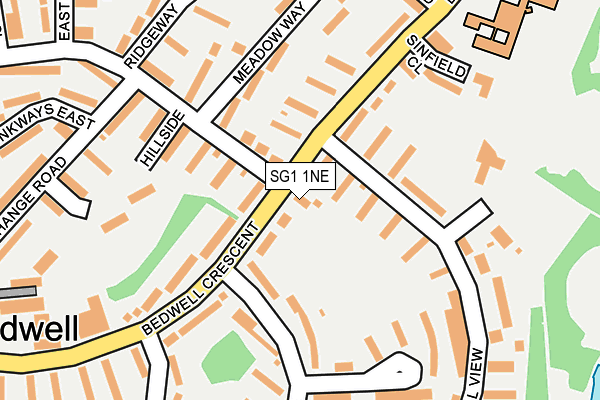 SG1 1NE map - OS OpenMap – Local (Ordnance Survey)