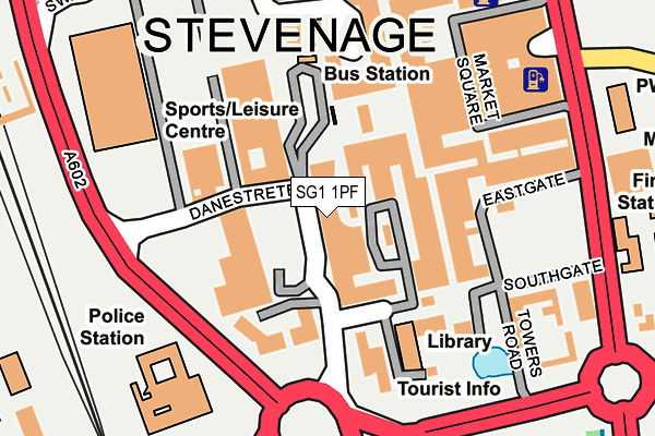 SG1 1PF map - OS OpenMap – Local (Ordnance Survey)