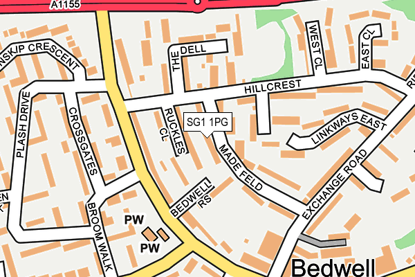 SG1 1PG map - OS OpenMap – Local (Ordnance Survey)