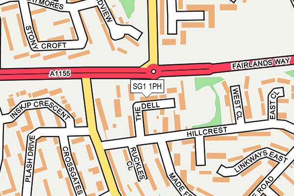 SG1 1PH map - OS OpenMap – Local (Ordnance Survey)