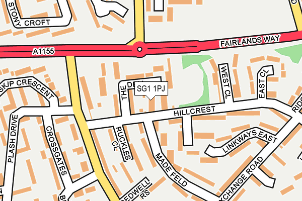 SG1 1PJ map - OS OpenMap – Local (Ordnance Survey)