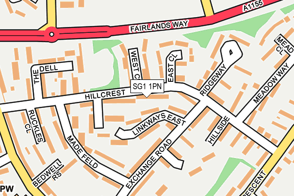 SG1 1PN map - OS OpenMap – Local (Ordnance Survey)