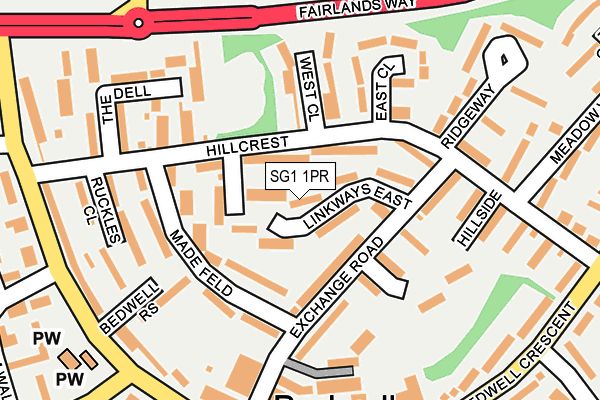 SG1 1PR map - OS OpenMap – Local (Ordnance Survey)