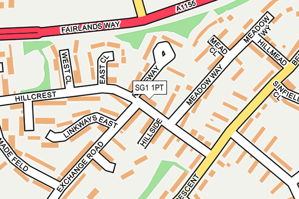 SG1 1PT map - OS OpenMap – Local (Ordnance Survey)