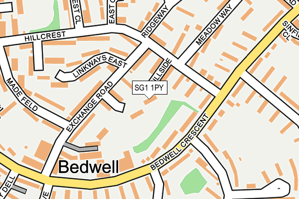 SG1 1PY map - OS OpenMap – Local (Ordnance Survey)