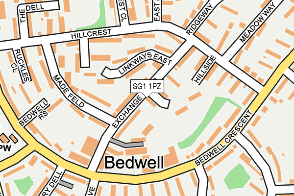 SG1 1PZ map - OS OpenMap – Local (Ordnance Survey)