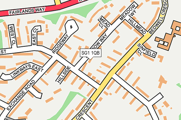 SG1 1QB map - OS OpenMap – Local (Ordnance Survey)