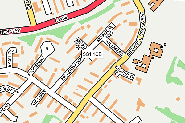 SG1 1QD map - OS OpenMap – Local (Ordnance Survey)