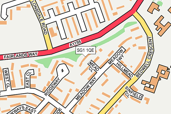 SG1 1QE map - OS OpenMap – Local (Ordnance Survey)
