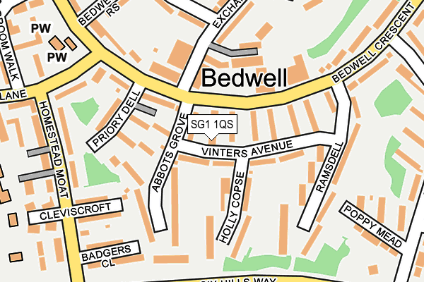 SG1 1QS map - OS OpenMap – Local (Ordnance Survey)