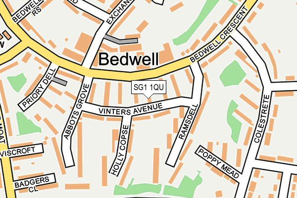 SG1 1QU map - OS OpenMap – Local (Ordnance Survey)