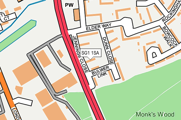 SG1 1SA map - OS OpenMap – Local (Ordnance Survey)