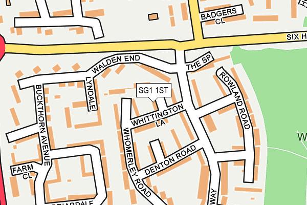 SG1 1ST map - OS OpenMap – Local (Ordnance Survey)