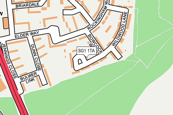 SG1 1TA map - OS OpenMap – Local (Ordnance Survey)