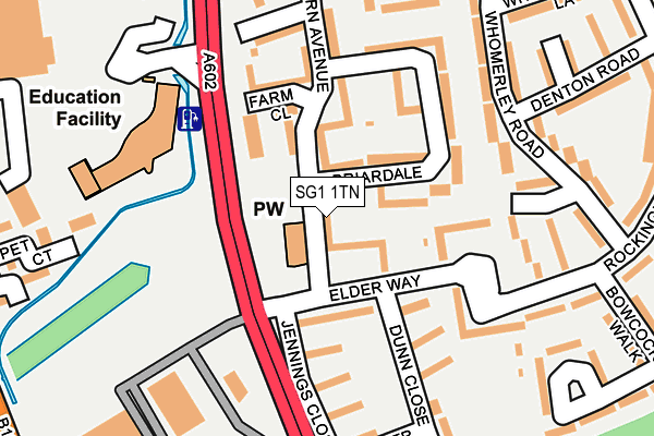 SG1 1TN map - OS OpenMap – Local (Ordnance Survey)