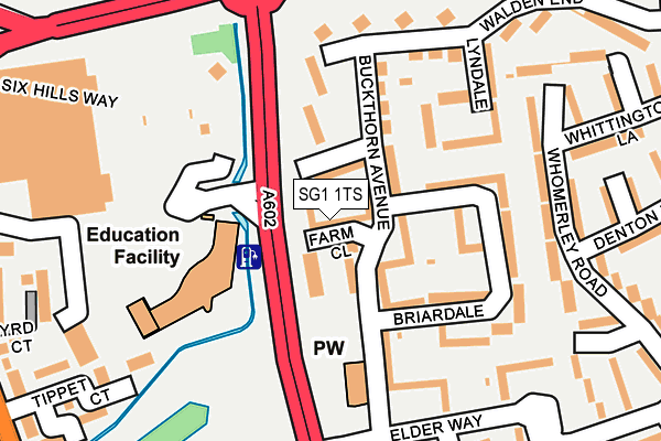SG1 1TS map - OS OpenMap – Local (Ordnance Survey)