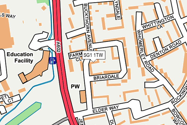 SG1 1TW map - OS OpenMap – Local (Ordnance Survey)