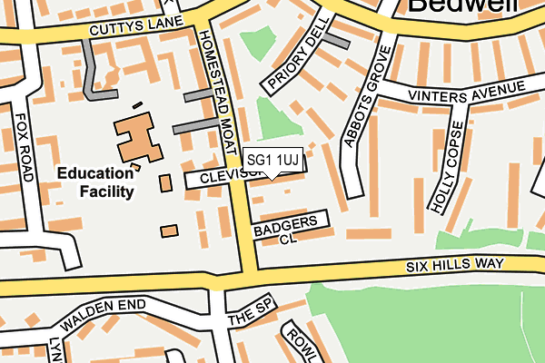 SG1 1UJ map - OS OpenMap – Local (Ordnance Survey)