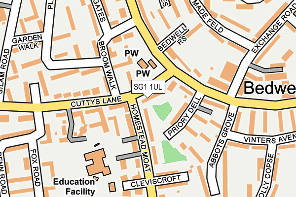 SG1 1UL map - OS OpenMap – Local (Ordnance Survey)