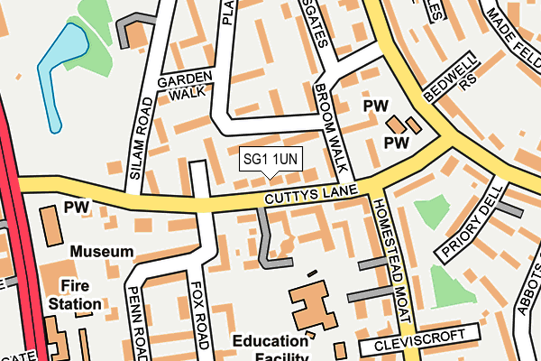 SG1 1UN map - OS OpenMap – Local (Ordnance Survey)