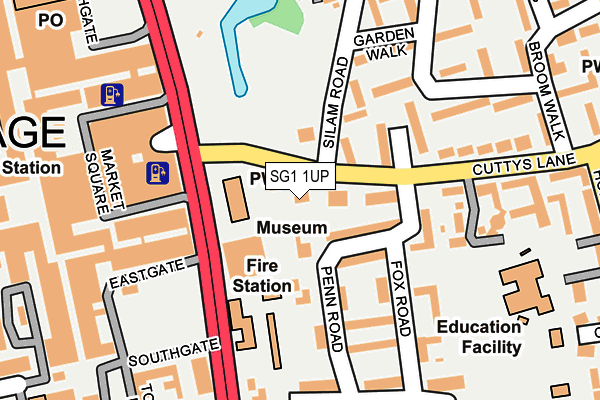 SG1 1UP map - OS OpenMap – Local (Ordnance Survey)