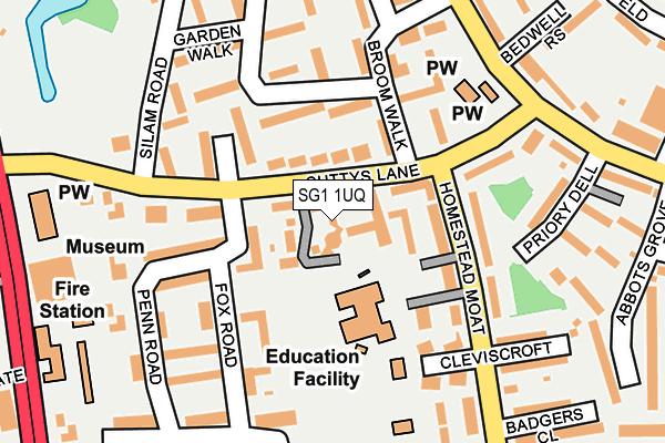 SG1 1UQ map - OS OpenMap – Local (Ordnance Survey)