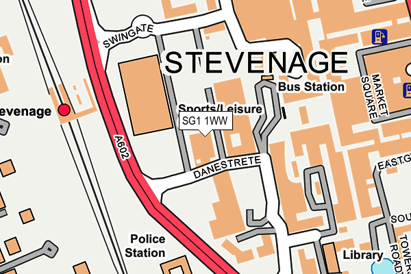 SG1 1WW map - OS OpenMap – Local (Ordnance Survey)