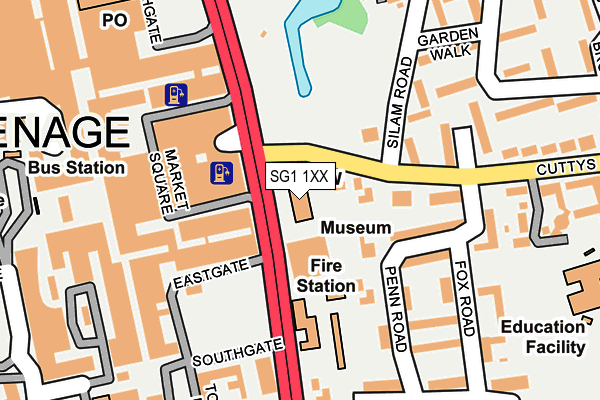 SG1 1XX map - OS OpenMap – Local (Ordnance Survey)