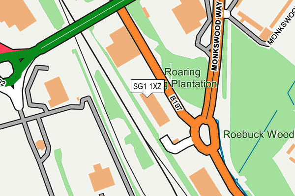 SG1 1XZ map - OS OpenMap – Local (Ordnance Survey)